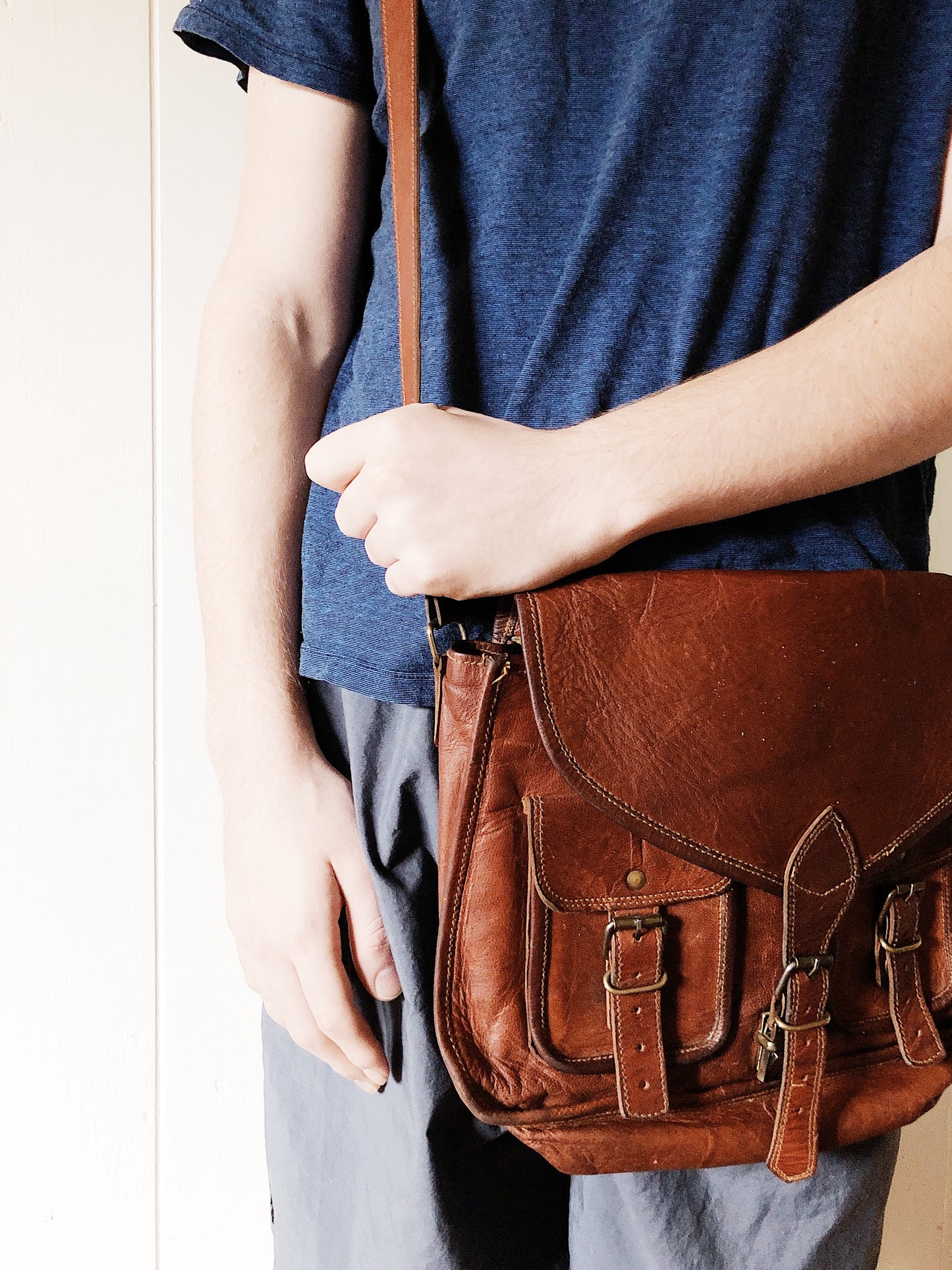 Vintage Leather Messenger Bag