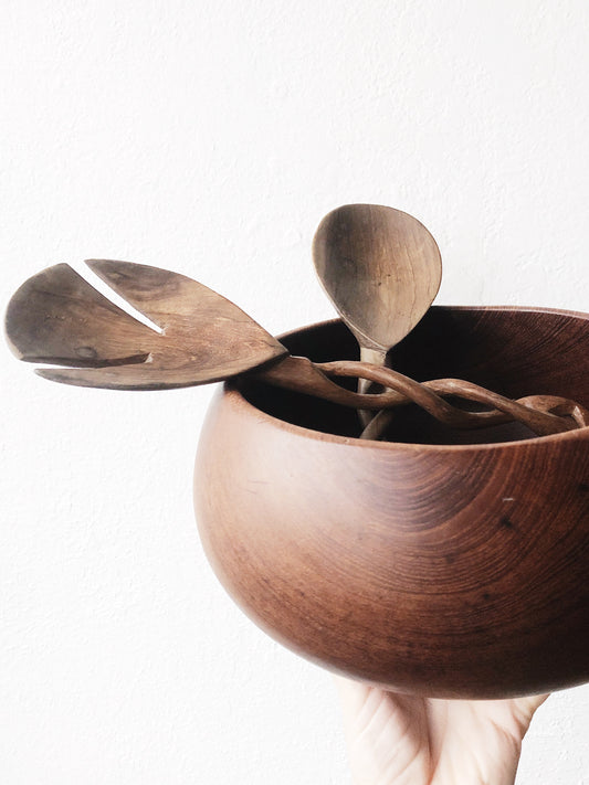 Mid Century Teak Bowl and Servers