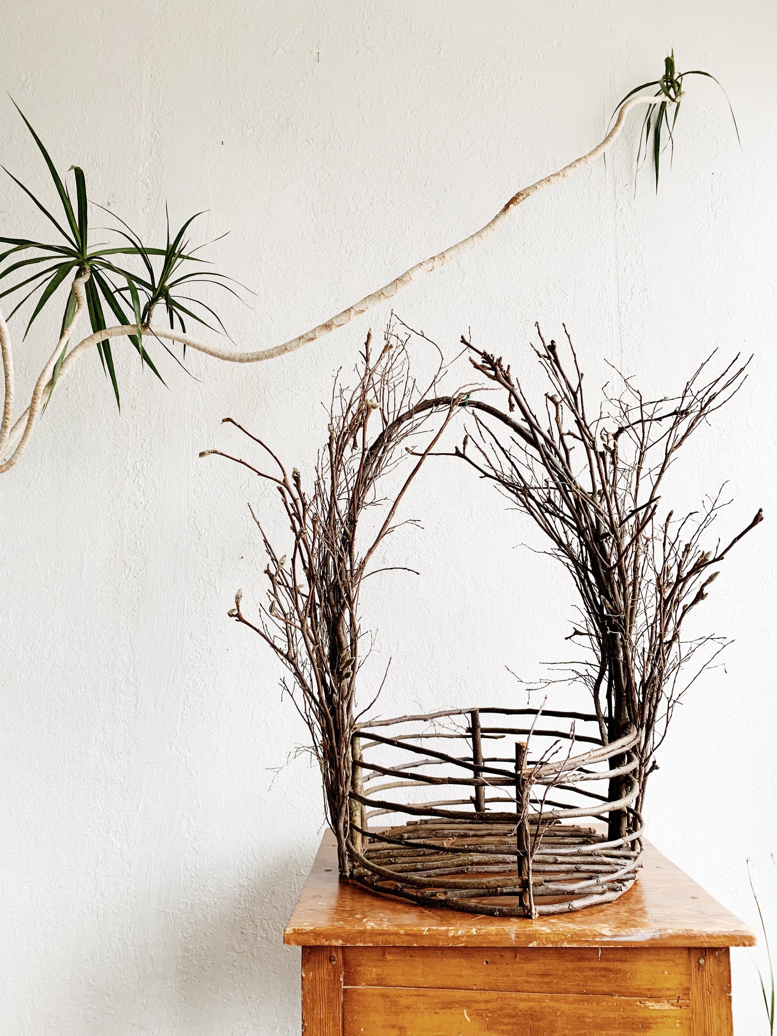 Huge Handmade Willow Basket