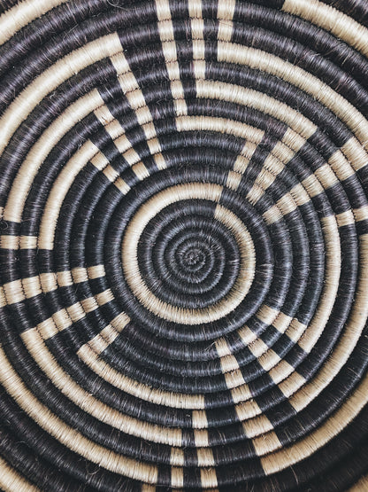 Vintage Coiled African Burundi Basket