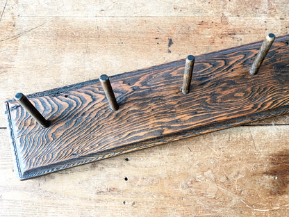 Antique Handmade Wood Peg Rack