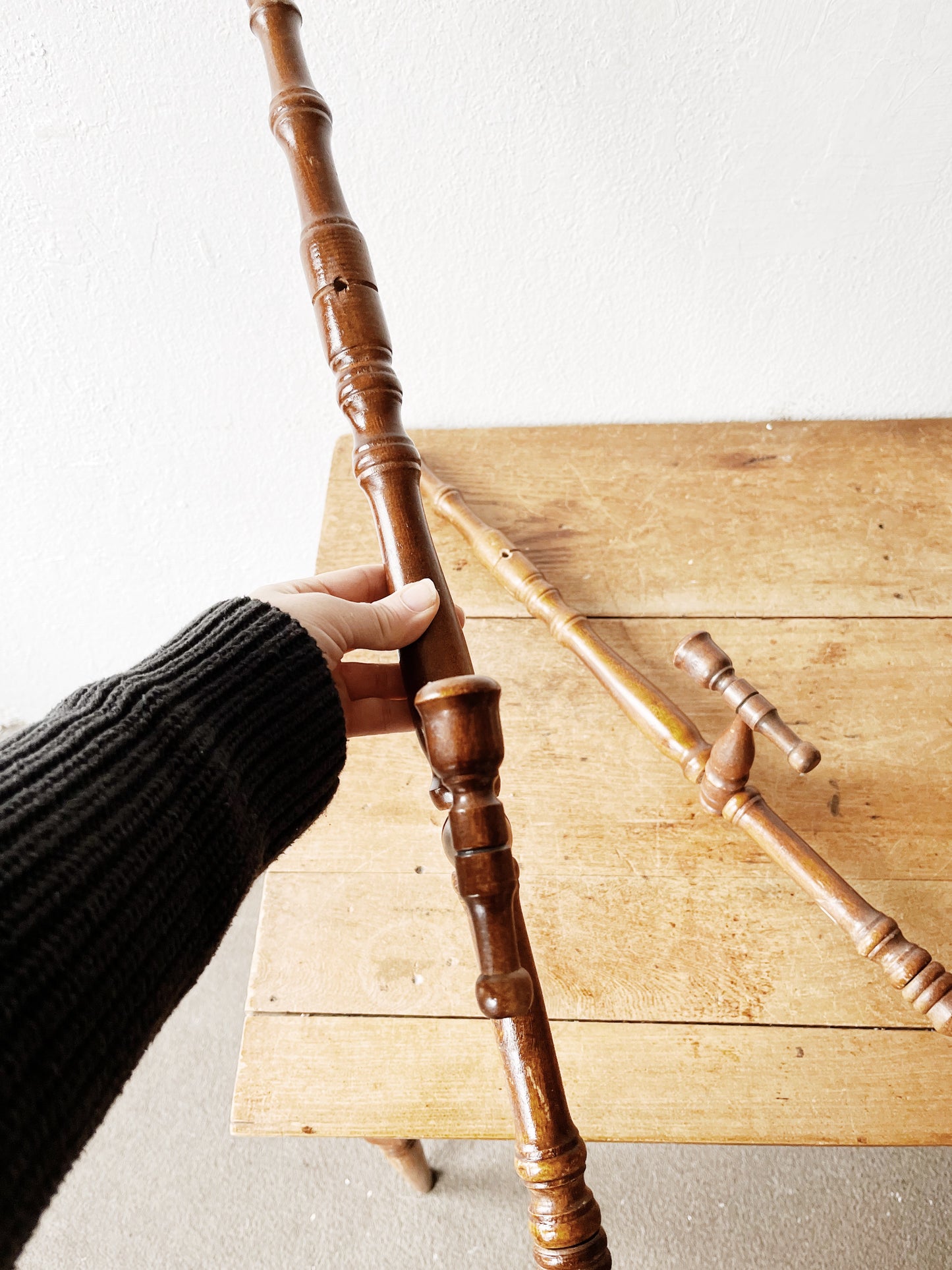 Wood Candlestick Sconce