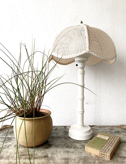 1970’s Table Lamp with Wicker Shade