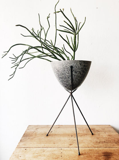 Mid Century Bullet Planter and Stand