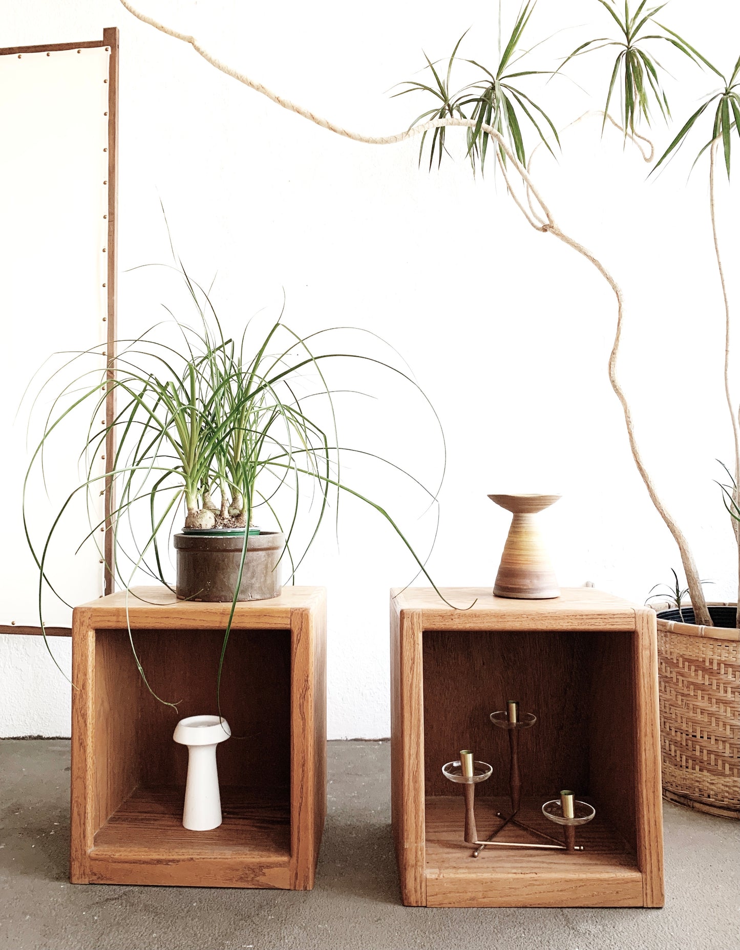 Vintage Oak Cube Table