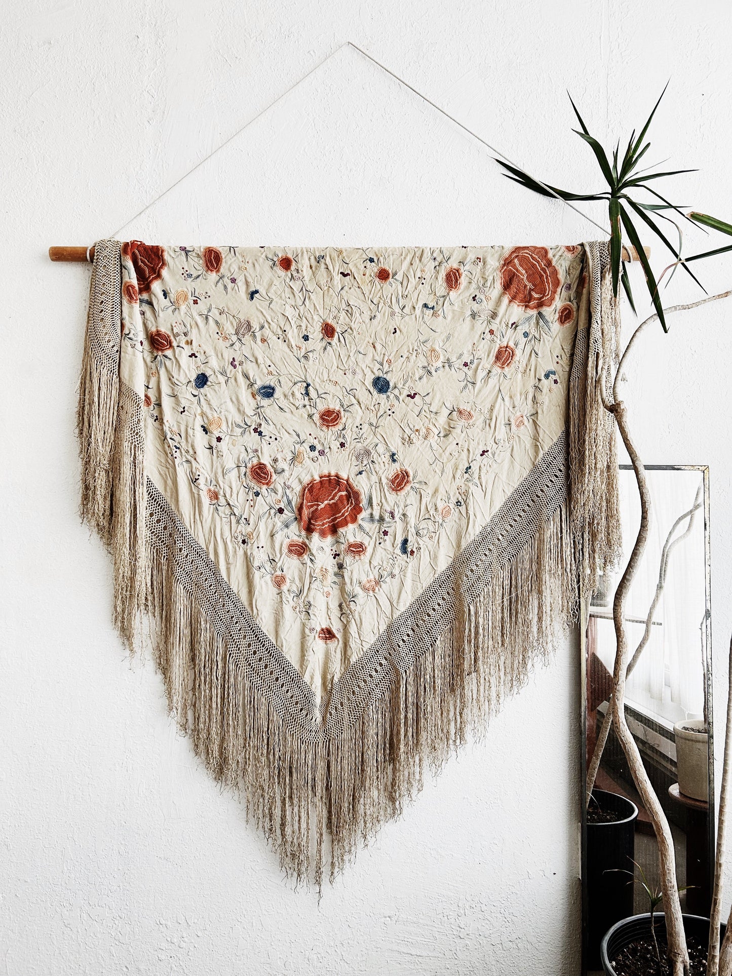 Antique Embroidered Silk Textile