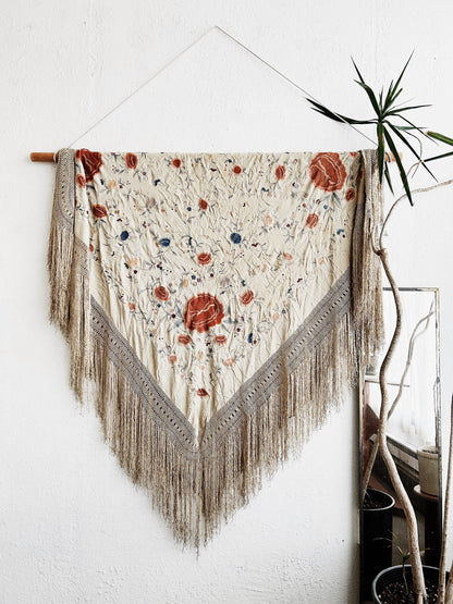 Antique Embroidered Silk Textile