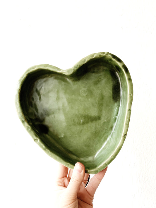 Handmade Heart Pottery Dish