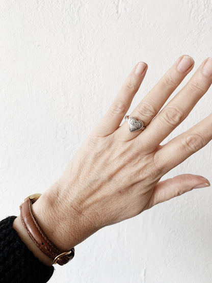 Vintage Sterling Silver Heart Ring