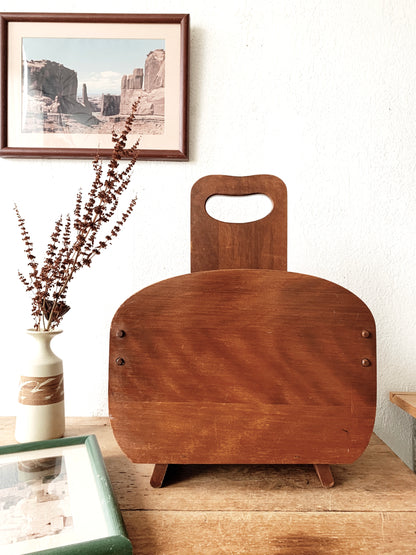 Vintage Wood Magazine Rack