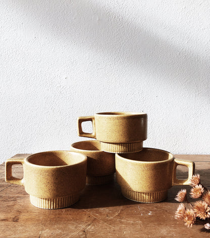 Vintage Stacking Ceramic Mugs