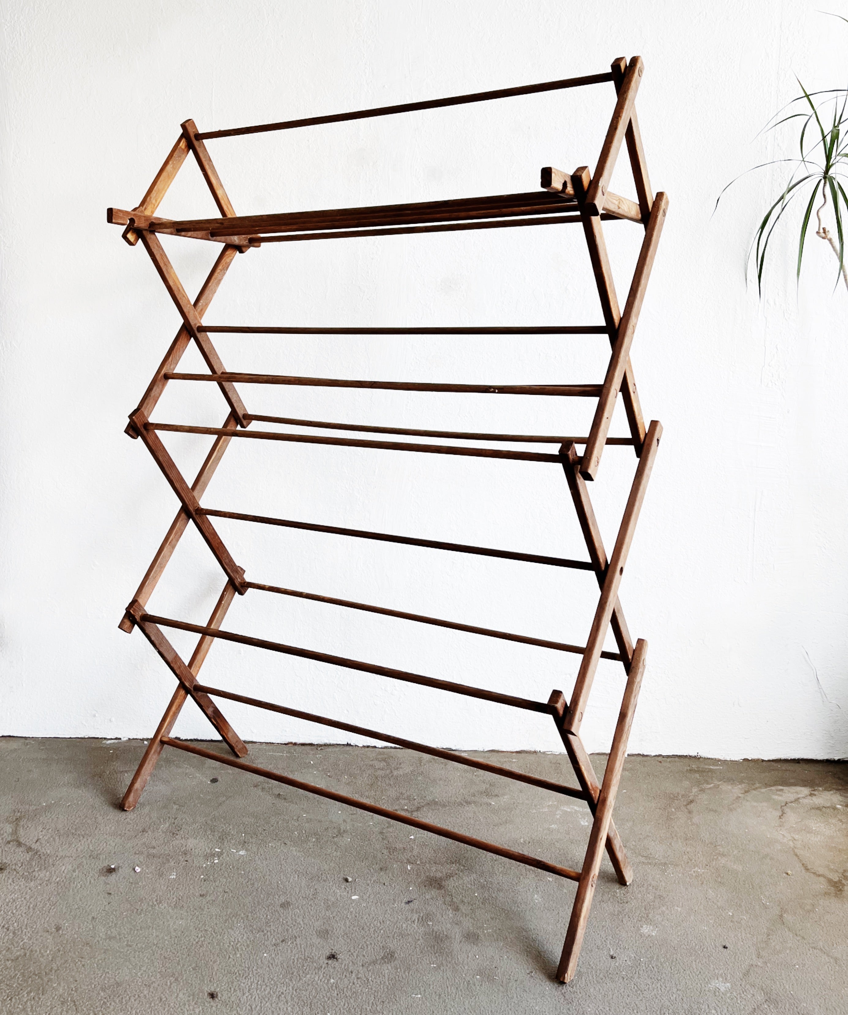 Large Antique Collapsible Drying Rack - Thumbnail 2