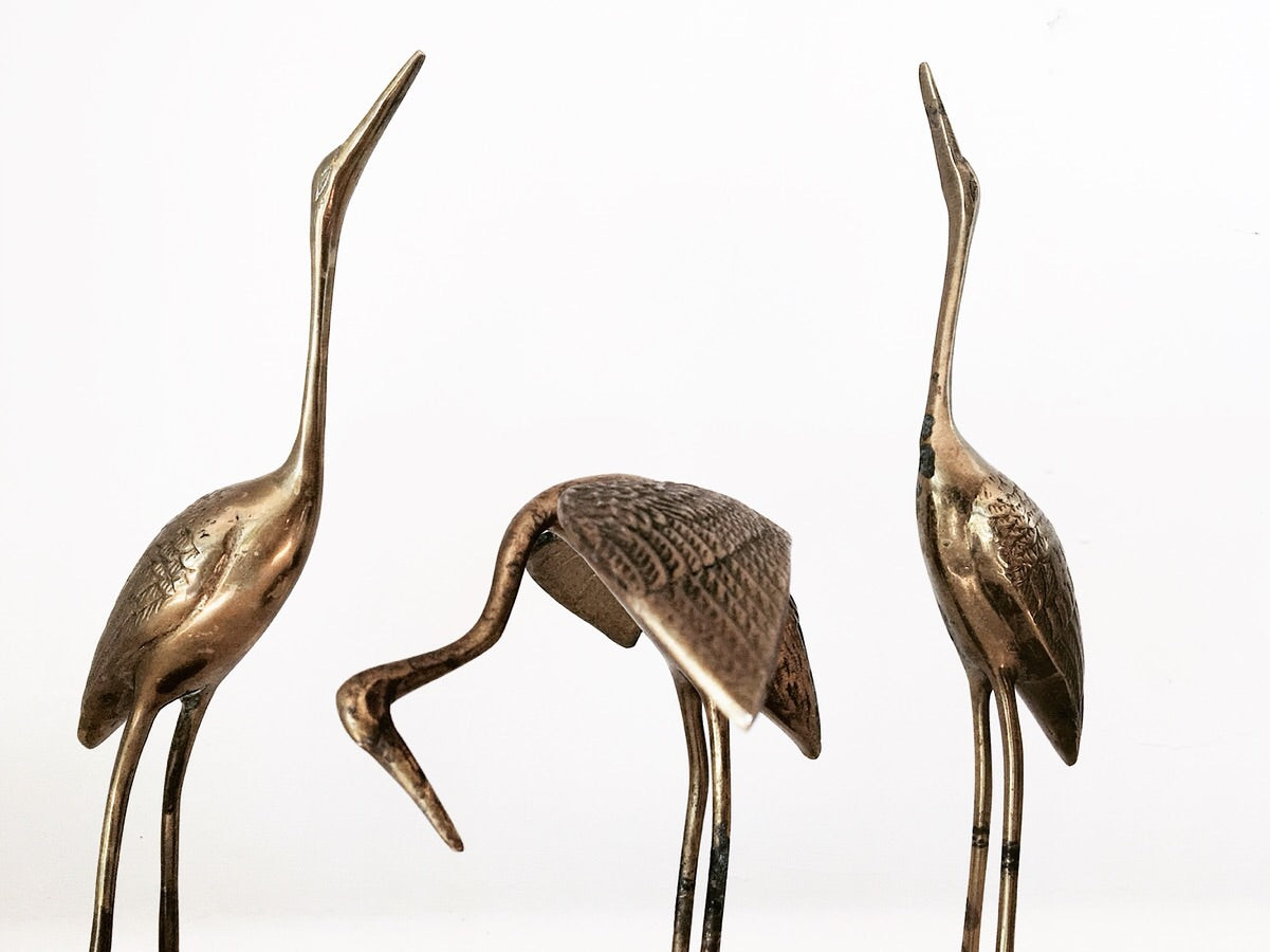 Mid Century Brass Egrets