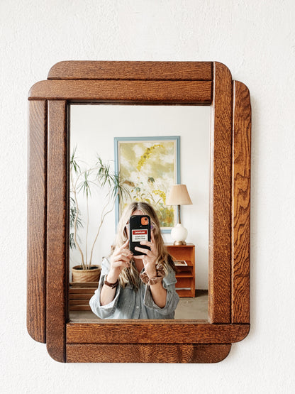 Vintage Tiger Oak Mirror