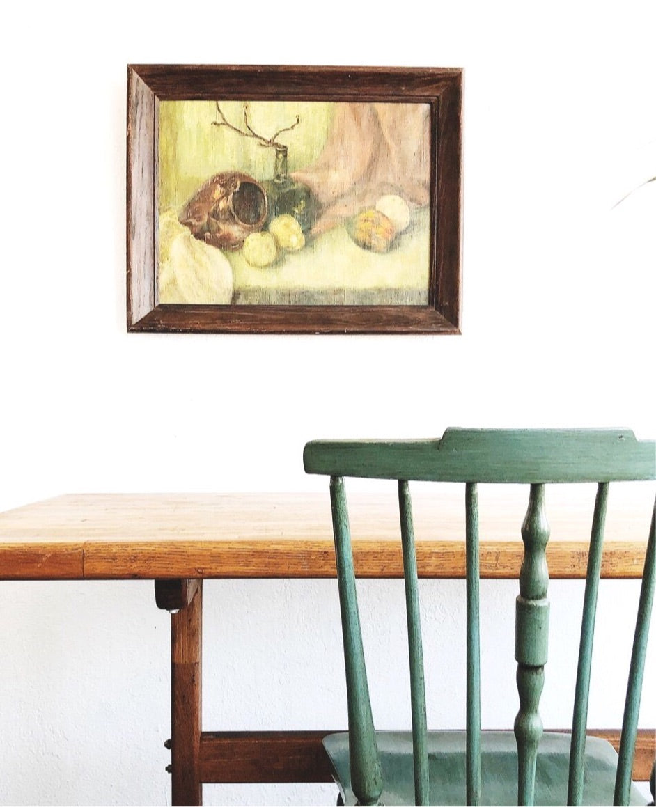 Vintage Butcherblock Trestle Table