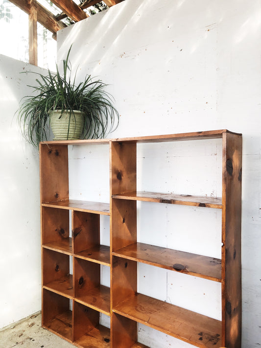 Vintage Handmade Large Cubby Shelf