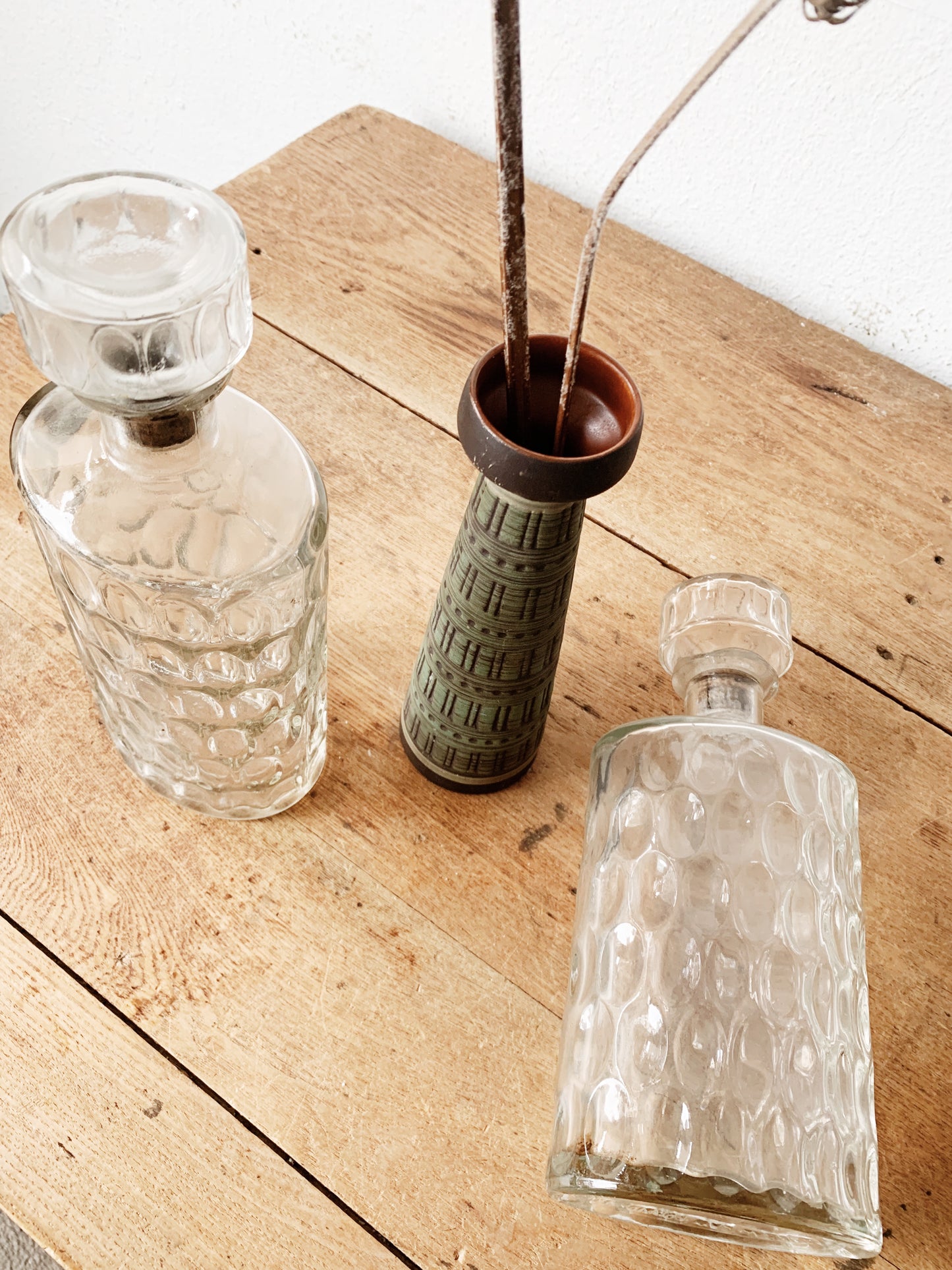 Vintage Heavy Glass Liquor Decanter