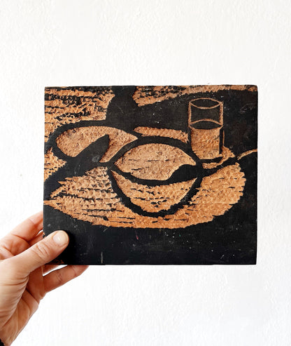 Still Life Printing Block Art Piece