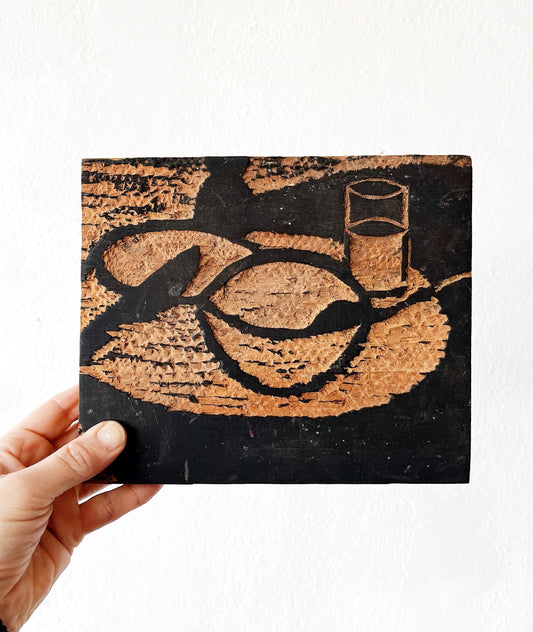 Still Life Printing Block Art Piece