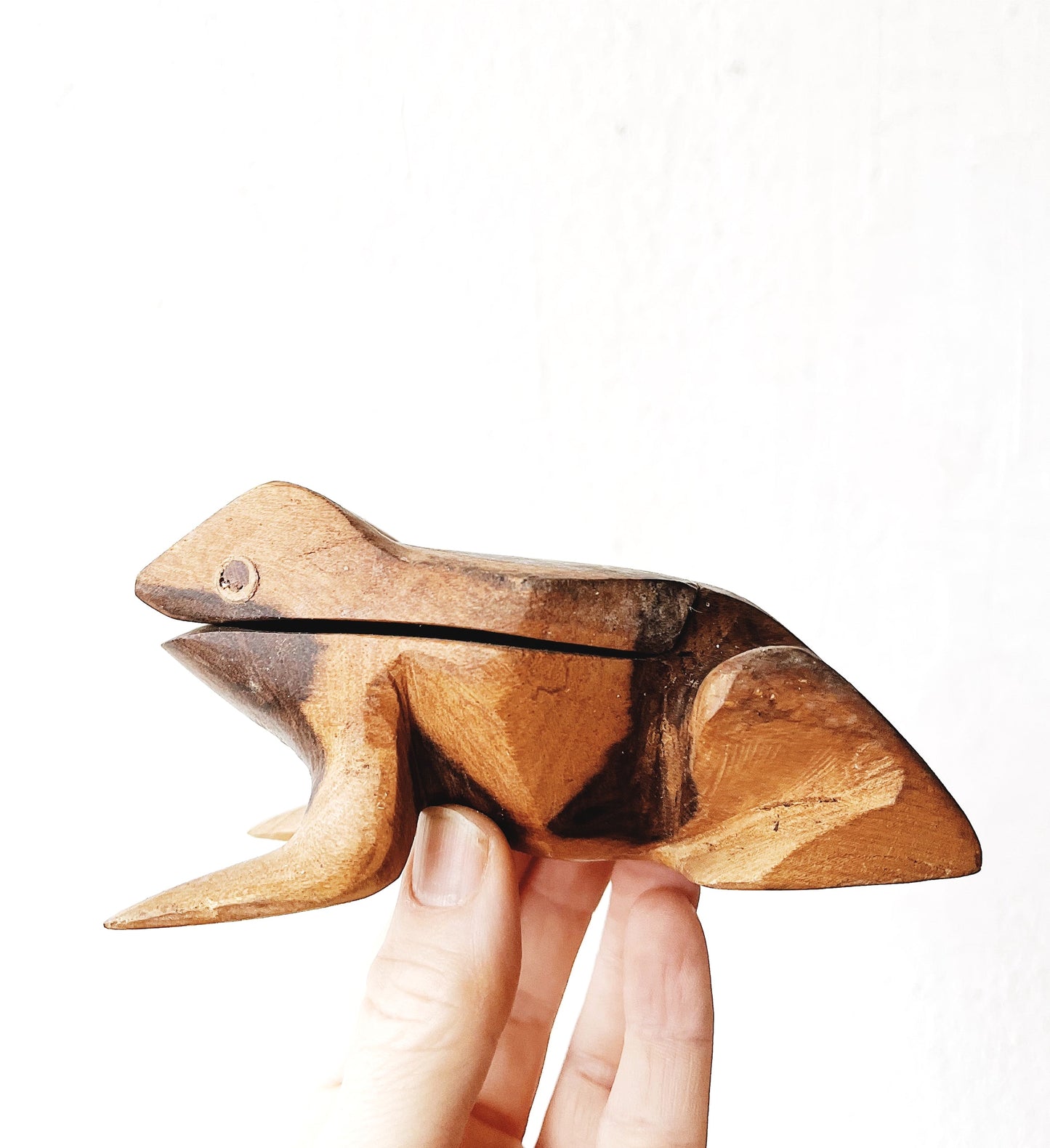 Carved Wood Frog Box