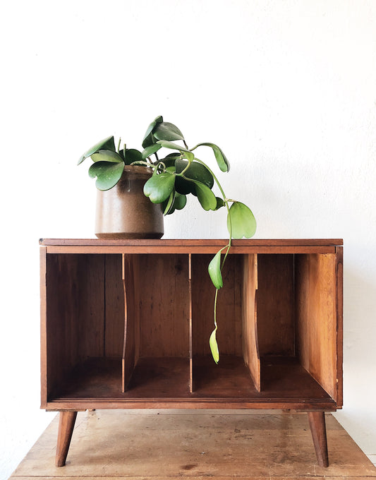 Vintage Petite Record Console Table