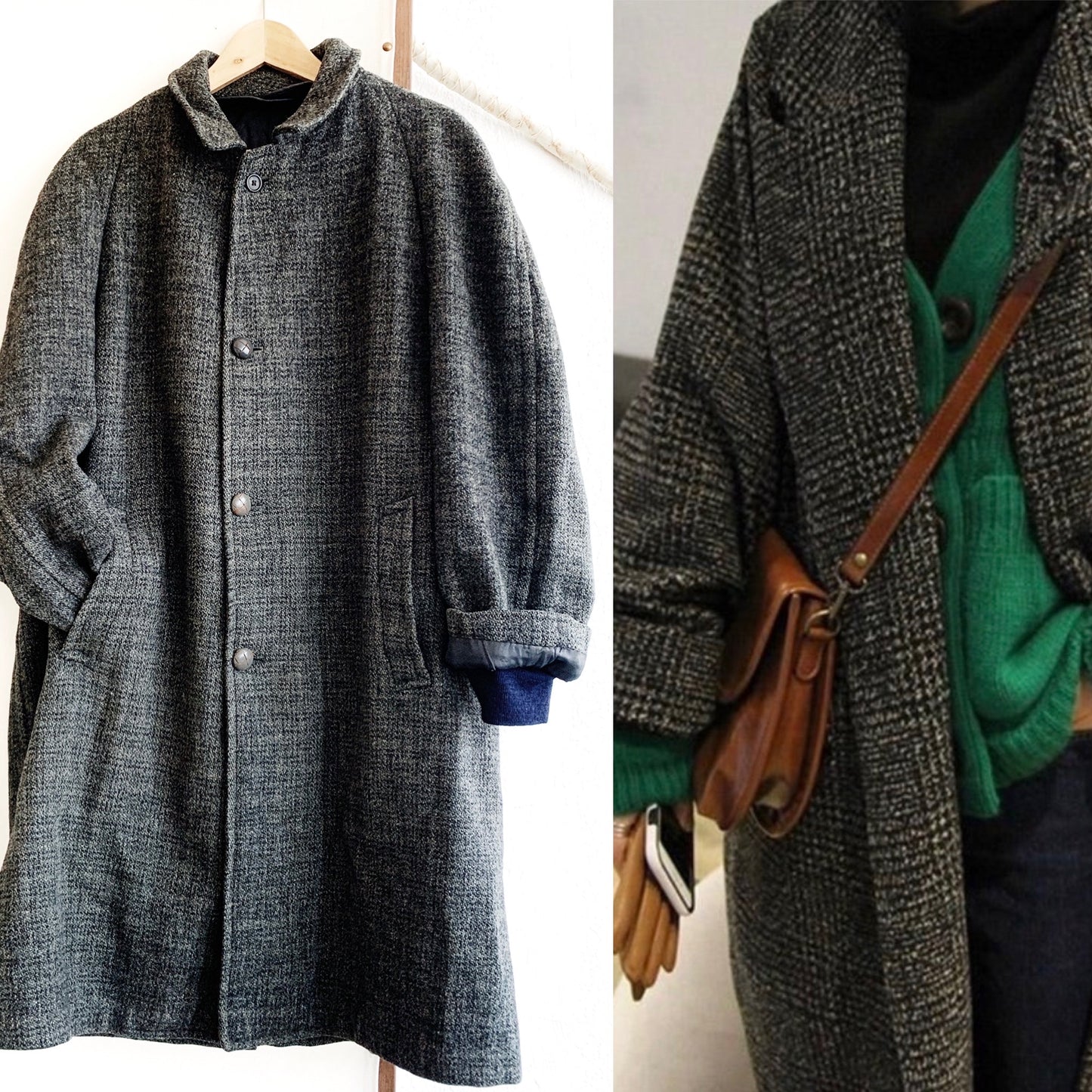 Vintage HarrisTweed Handwoven Scottish Wool Coat
