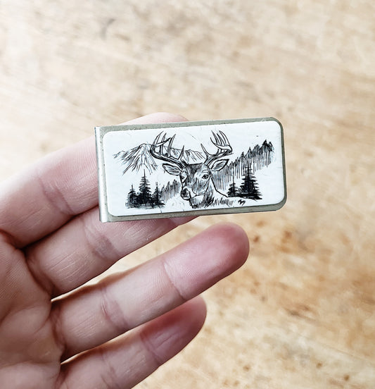 Vintage Stag Money Clip