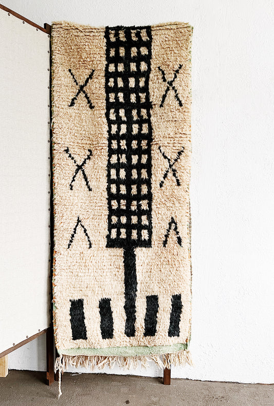 Long Vintage Moroccan Wool Runner