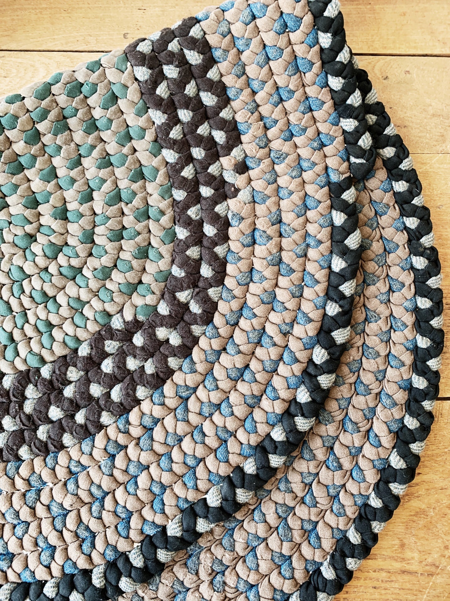 Vintage Braided Cotton Rag Rug