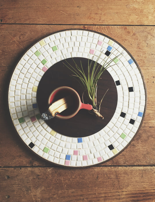 Vintage Wood and Mosaic Tile Trivet