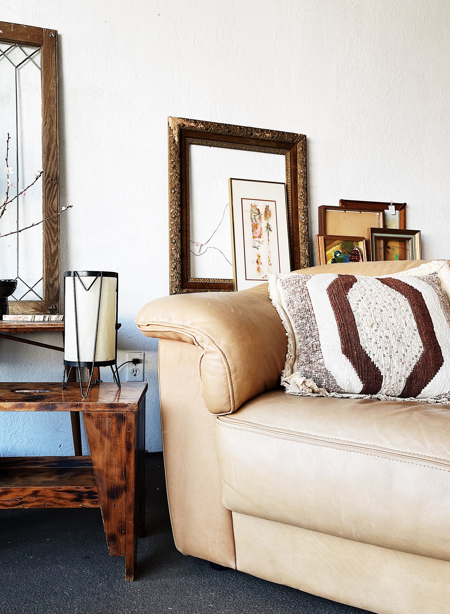 Vintage Italian Leather Loveseat