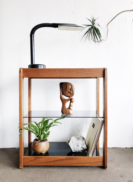 Vintage Teak and Glass Shelf