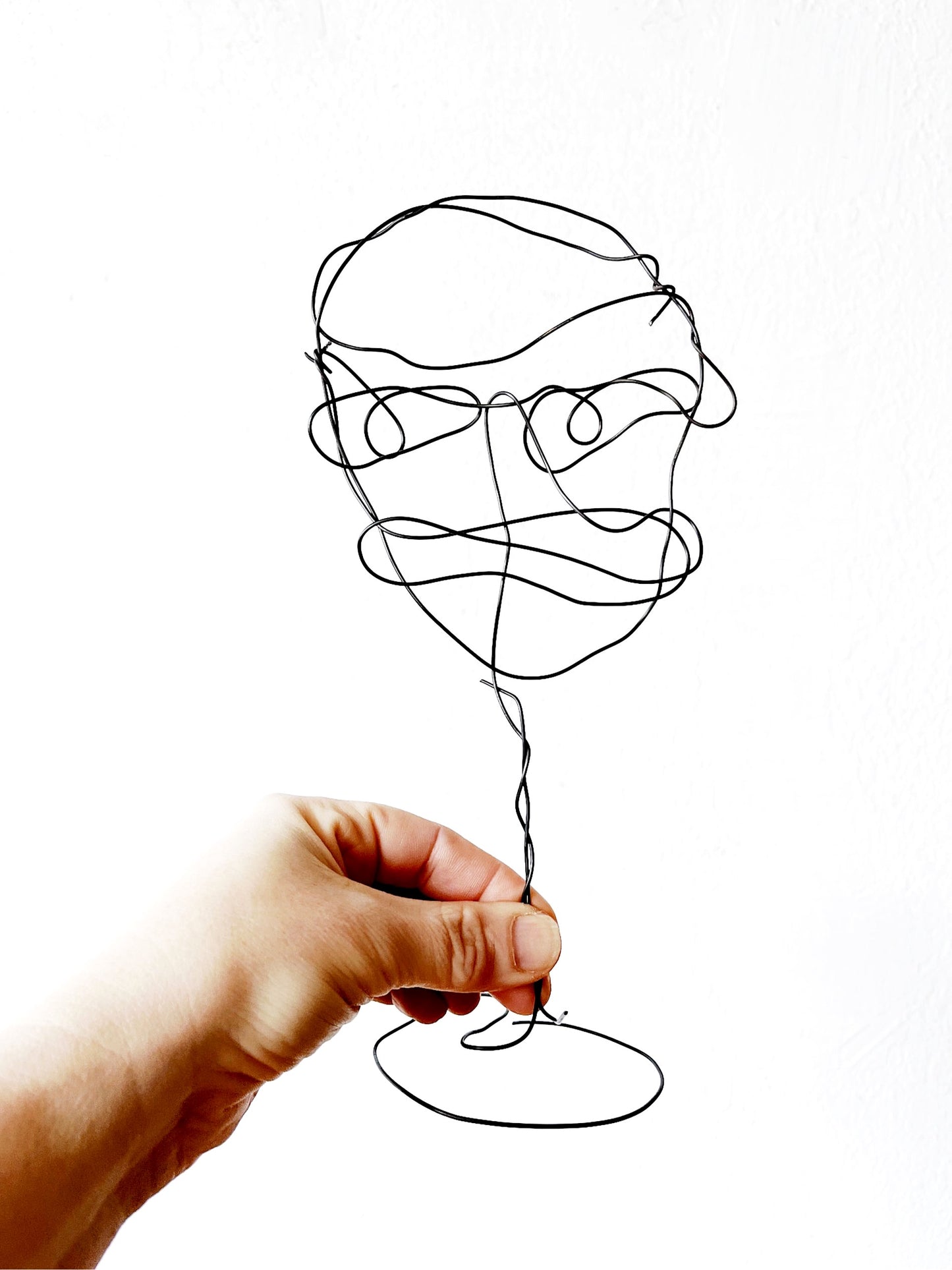 Wire Pop Art Face Sculpture