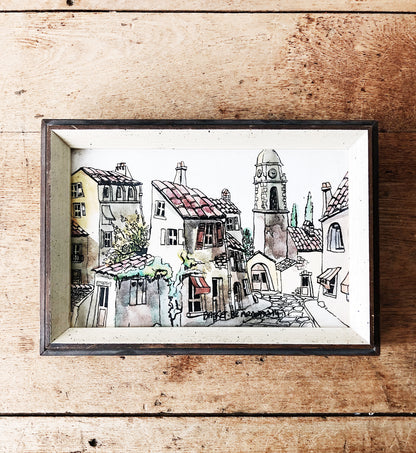 Vintage Pressed Watercolor Litho