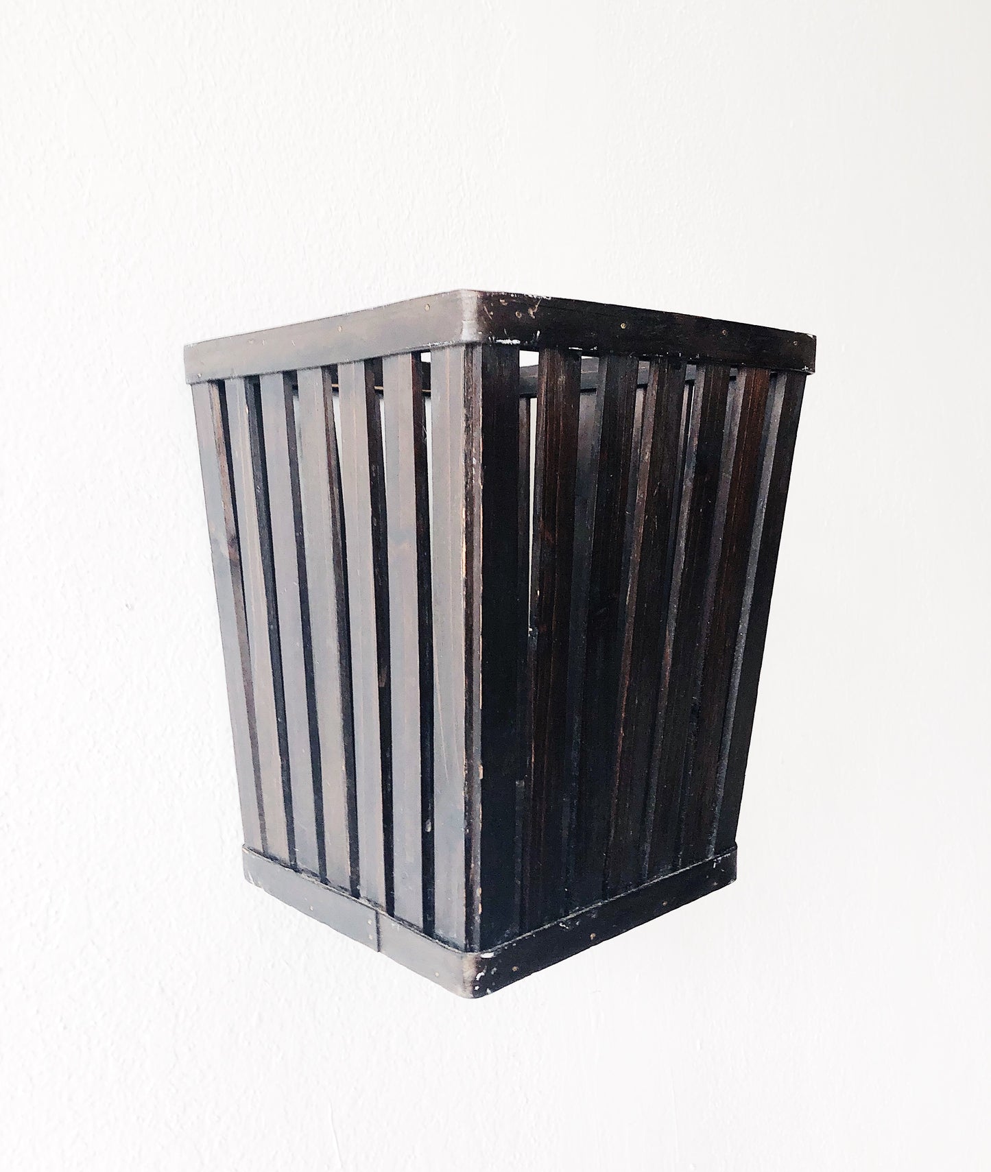Vintage Slatted Waste Basket