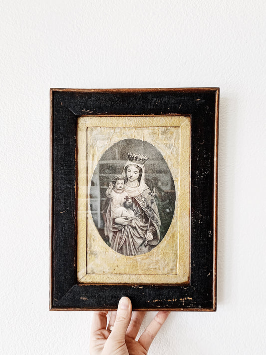 Vintage Framed Mary and Child