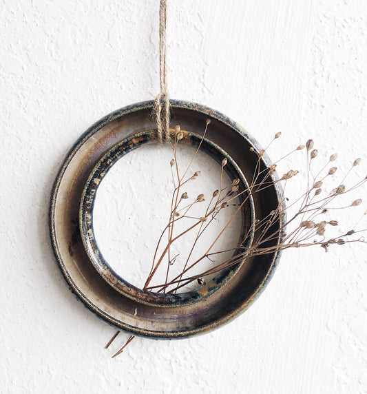 Vintage Circular Ceramic Planter