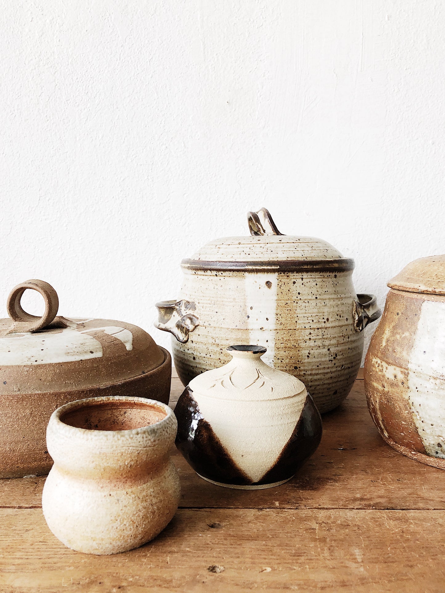 Vintage Lidded Stoneware Crock