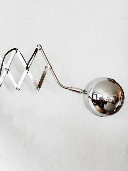 Mid Century Chrome Accordion Lamp