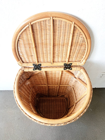 Large Vintage Wicker Laundry Basket
