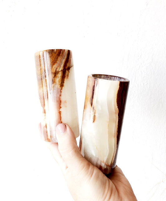 Vintage Agate Candleholders