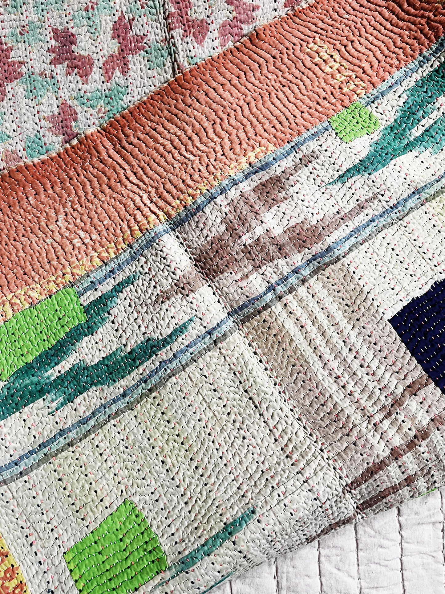 Handmade Cotton Kantha Quilt