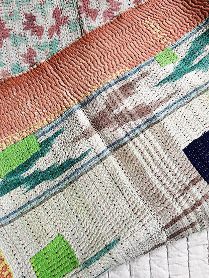 Handmade Cotton Kantha Quilt