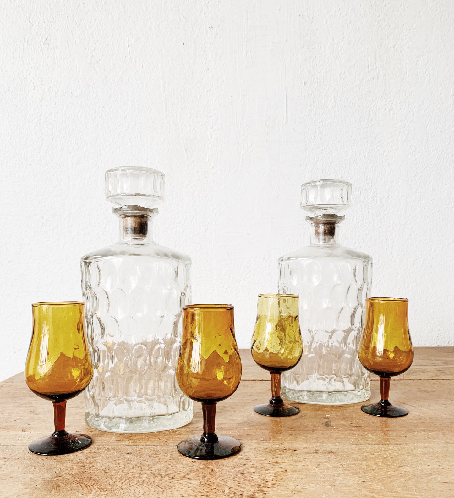 Vintage Heavy Glass Liquor Decanter