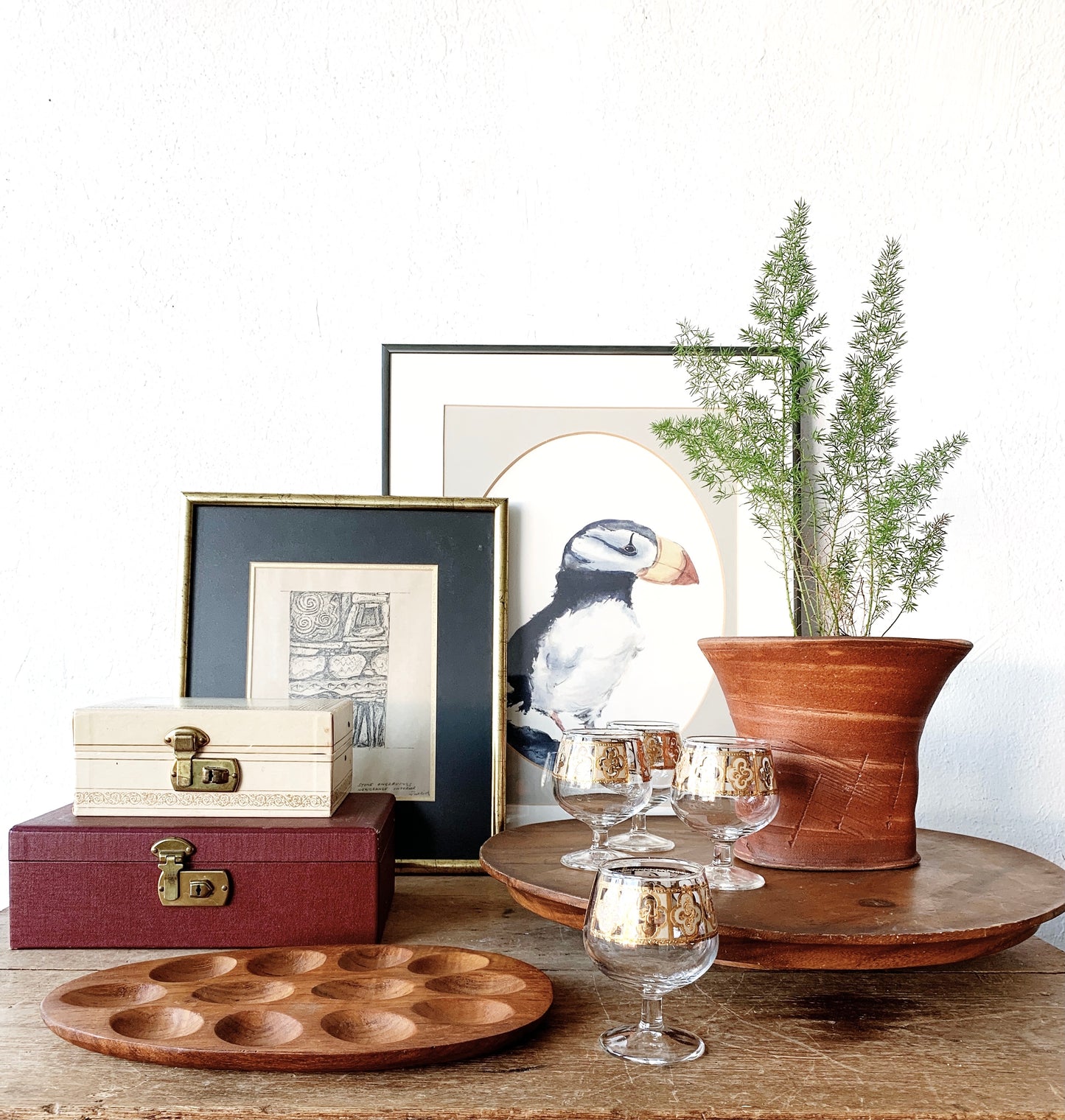 Mid Century 22kt Gold Culver Brandy/Aperitif Glassware