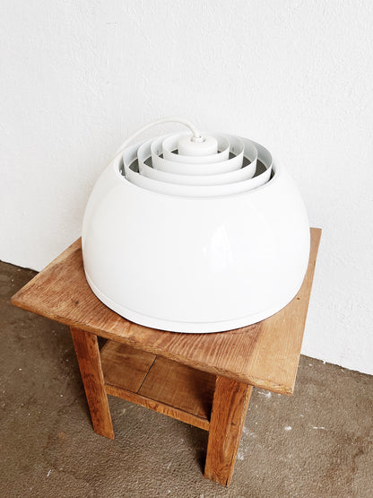 Vintage Louvered Lightolier Dome Pendant Lamp