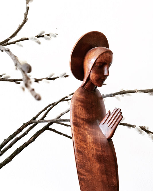 Carved Wood Mary Statue