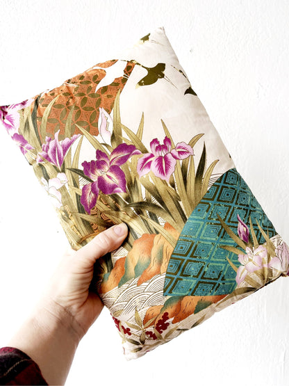 Reversible Vintage Silk Pillow