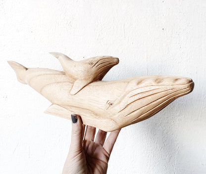 Carved Wood Whale ad Baby