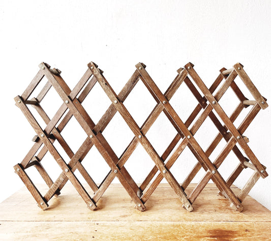 Vintage Japanese Wood Accordion Rack